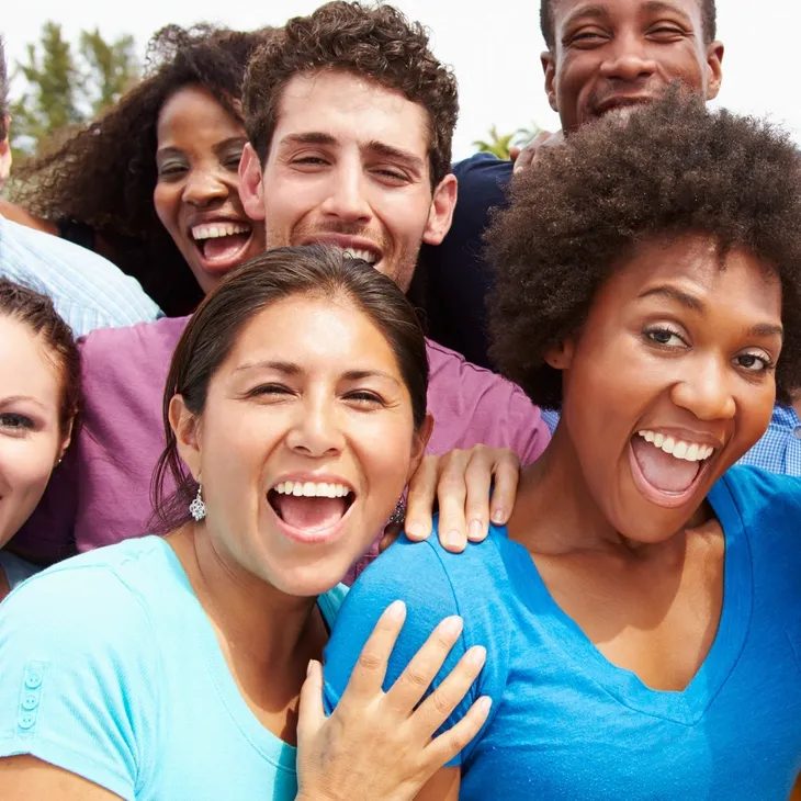 Happy group of volunteers