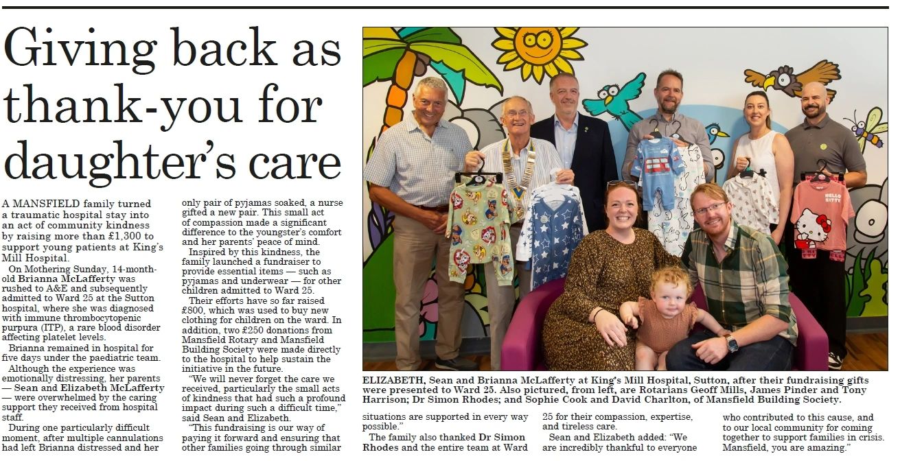 Giving back as a thank-you for daughter’s care